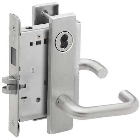 Schlage Dormitory Mortise Lock with Deadbolt, 03L Design, SFIC Prep, Less Core, Satin Chrome L9473B 03L 626
